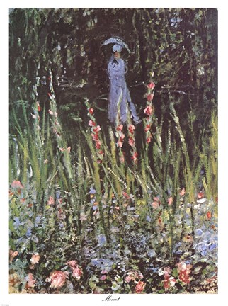 Framed Madame Monet in Her Garden at Giverny Print