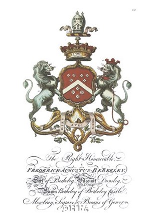 Framed Coat of Arms-Frederick Augustus Berkeley Print