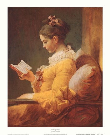 Framed Young Girl Reading Print