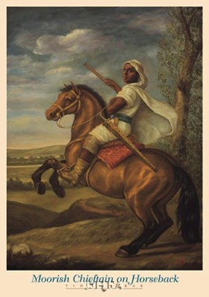 Framed Moorish Chieftain on Horseback Print