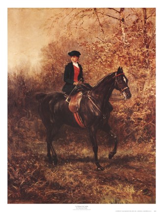 Framed Girl Riding Side-Saddle Print