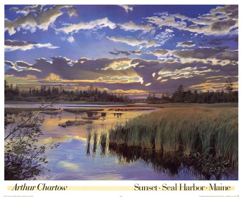 Framed Sunset, Seal Harbor, Maine Print