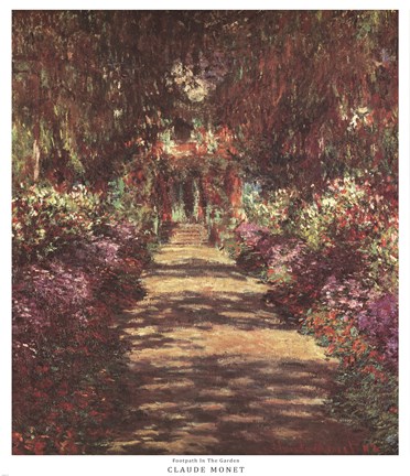 Framed Pathway in Monet&#39;s Garden at Giverny, c.1902 Print