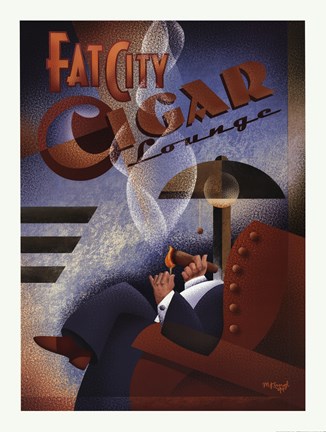 Framed Fat City Cigar Lounge Print