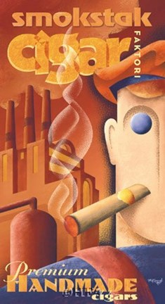 Framed Smokstak Cigar Faktori Print