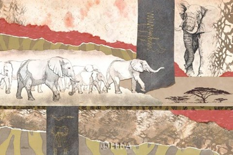 Framed Serengeti Elephants Print
