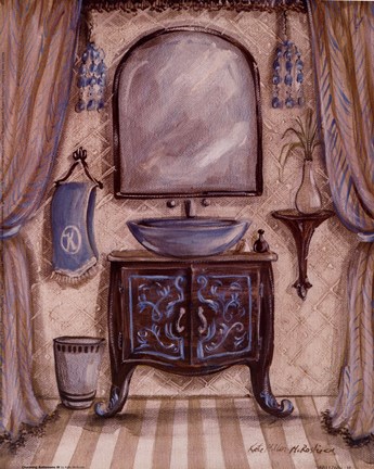 Framed Charming Bathroom III Print