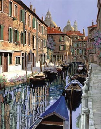 Framed La Barche Sul Canale Print
