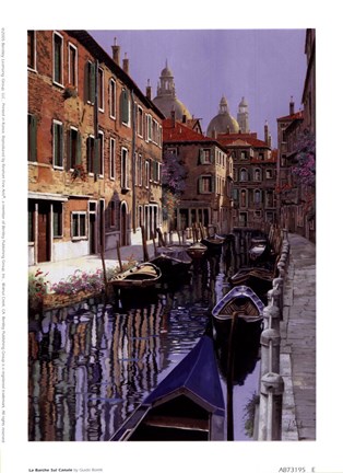 Framed La Barche Sul Canale Print