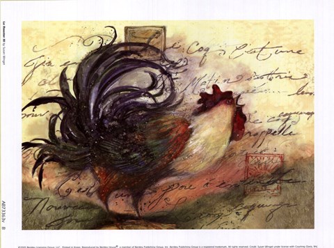 Framed Le Rooster III Print