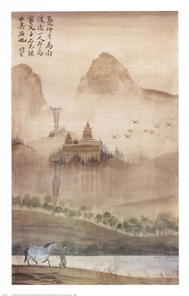 Framed Land of the Pagoda I Print