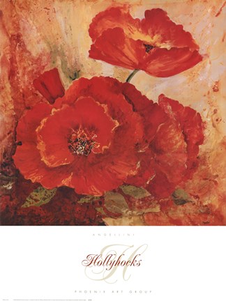 Framed Hollyhocks Print