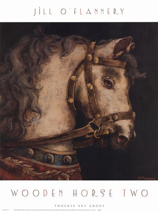 Framed Wooden Horse Two Print