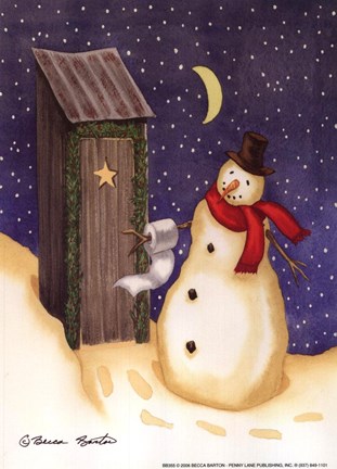 Framed Frosty's Outhouse Print