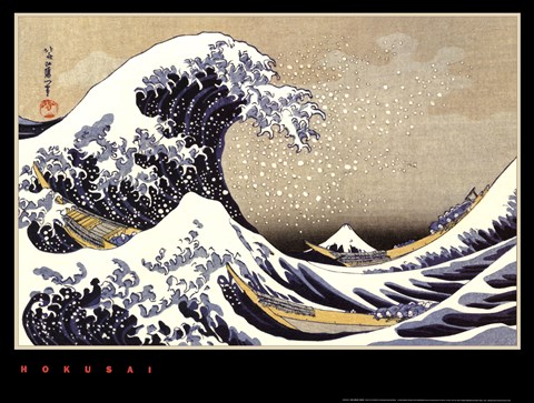 Framed Great Wave off Kanagawa, c.1830 Print
