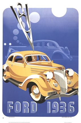 Framed Ford, 1936 Print