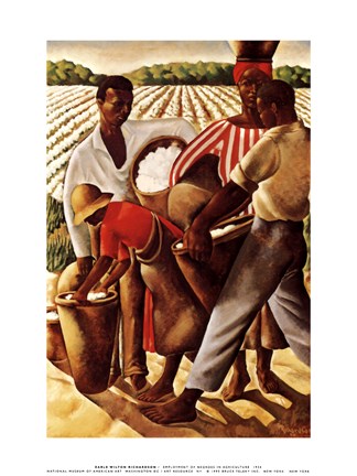 Framed Employment of Negroes in Agriculture, 1934 (AKA: Cotton Pickers) (mini) Print