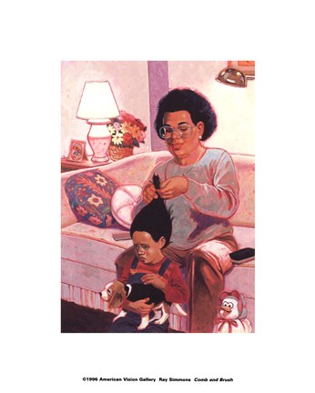 Framed Comb and Brush Print