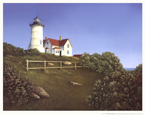 Framed Wood&#39;s Hole Lighthouse Print