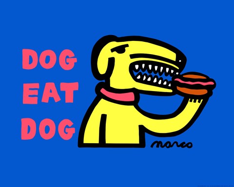 Framed Dog Eat Dog Print