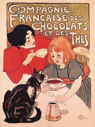 Framed Chocolats et des Thes Print