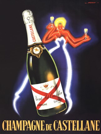 Framed Champagne de Castellane Print