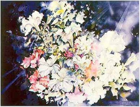 Framed Morning Glories Print