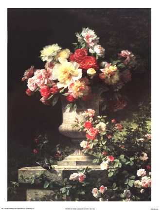 Framed Peonies and Roses Print