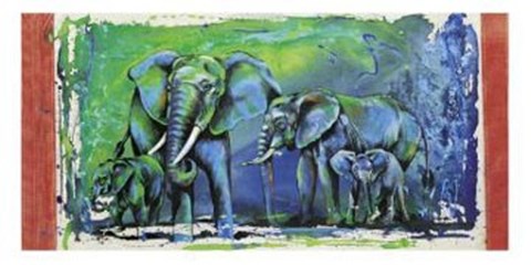 Framed Wild Elephants Print