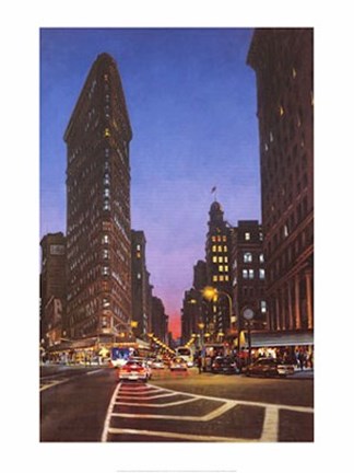 Framed Flatiron at Dusk Print