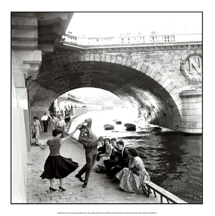 Framed Rock n Roll sur les Quais de Paris Print
