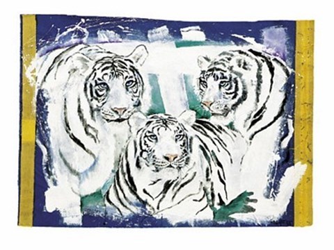 Framed Three White Tigers Print