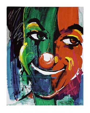 Framed Face of the Clown Print