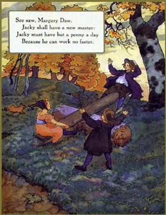 Framed Seesaw Margery Daw Print