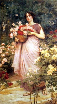 Framed In a Garden of Roses Print
