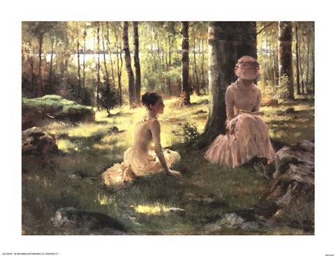 Framed Under the Birches Print