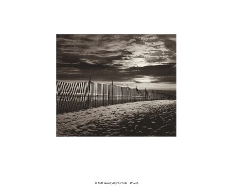 Framed New York, Fence by the Beach Print