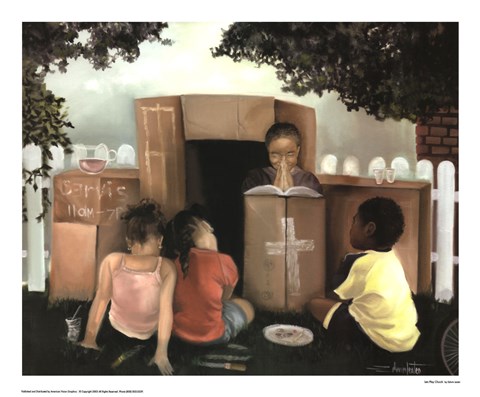 Framed Let&#39;s Play Church Print