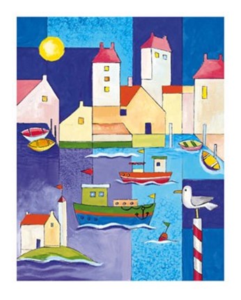 Framed Harbour Scene II Print