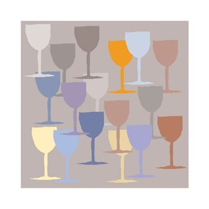Framed Seventeen Glasses II Print