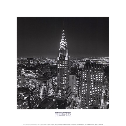 Framed New York, New York, Chrysler Building at Night Print