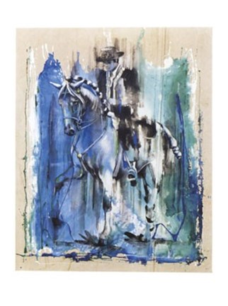 Framed Caballero Azul Print
