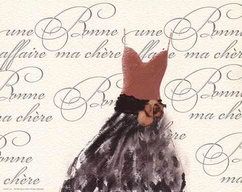 Framed Robe de Soiree sur le Blanc Print