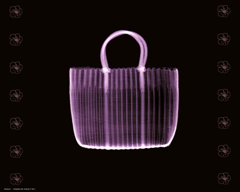 Framed Straw Bag in Lilac Print