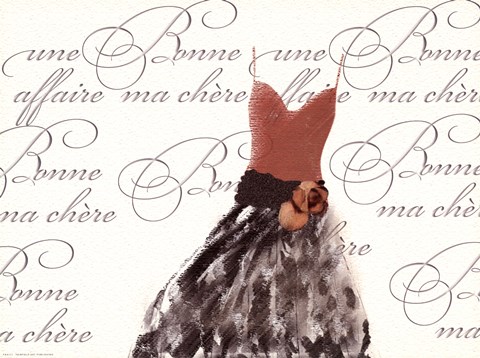 Framed Robe de Soiree sur le Blanc Print