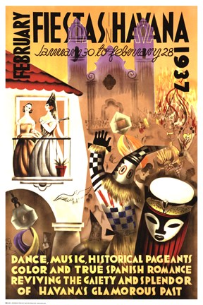 Framed February Fiestas in Havana, 1937 Print