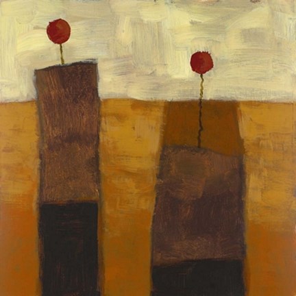 Framed Two Red Flowers Print