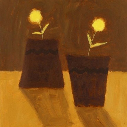 Framed Two Yellow Flowers III Print