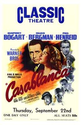 Framed Casablanca Classic Theater Print