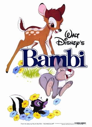 Framed Bambi Thumper Flower Print